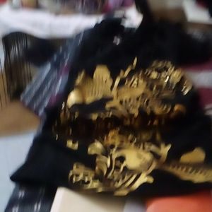 Black and gold dress